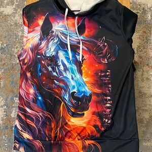 The Horse Black and Multicolor Hoodie